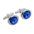 Wholesale Blue Crystal Diamond Elegant Cufflinks Custom Mens Suit Shirt Fashion Accessory Wedding Tuxedo Trendy Jewelry Gift