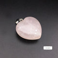 HZ Natural Stone Heart Shape Tini Stone Jade Pendant Jewelry Ornament Necklace for Gift Rose Quartz Heart Jewelry