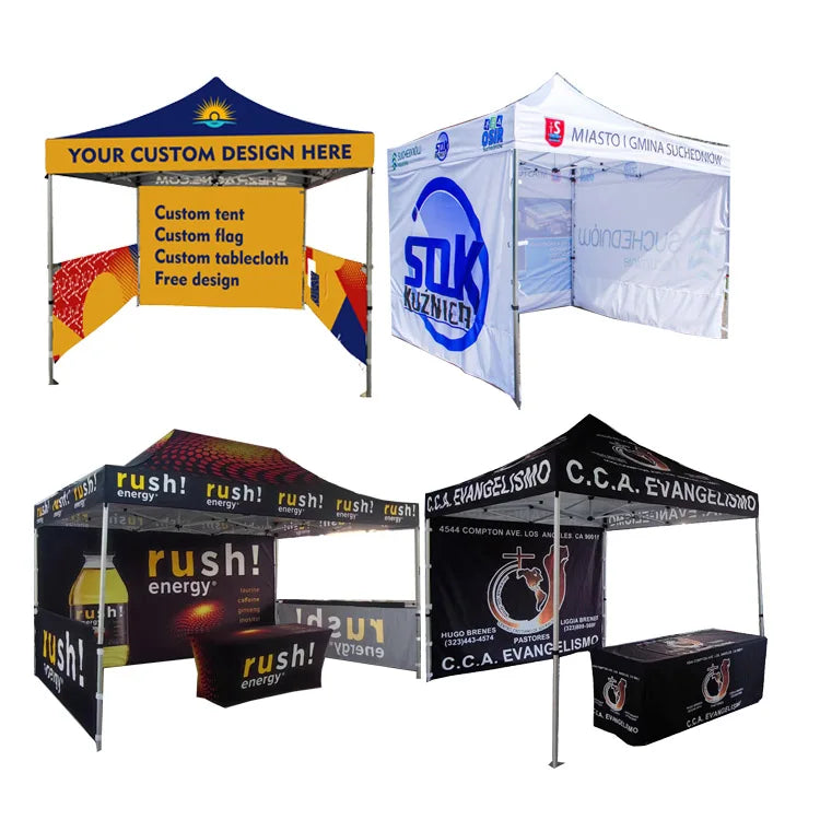 3x3m Trade Show Advertising Folding Tents Waterproof Instant Shelter Logo Printing Outdoor Event Aluminium Frame