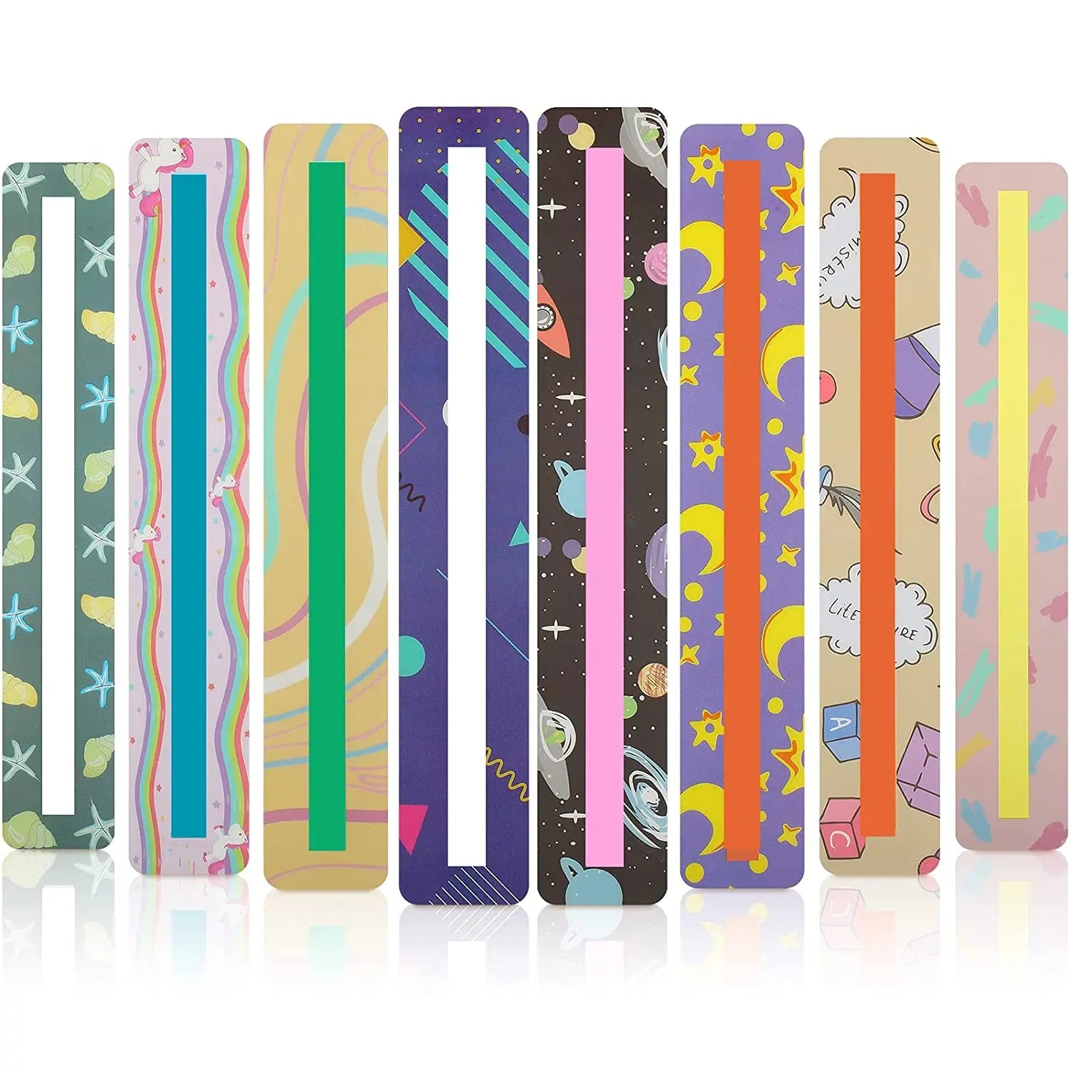 Cute Cartoon Reading Guided Strips Dyslexia Reading Tracking Rulers Children Highlight Reading Tools for Kids