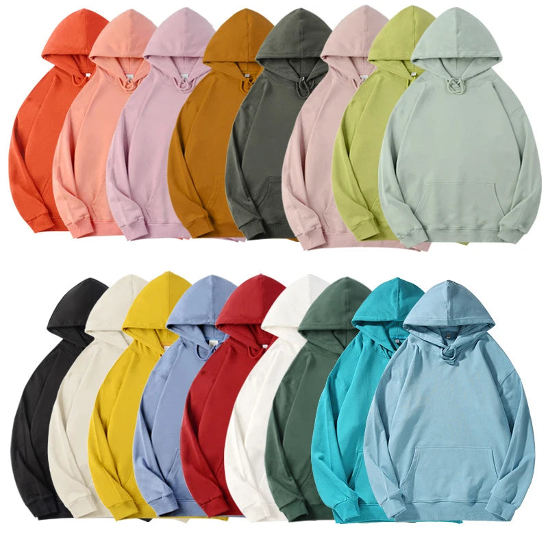 Hoodies Men's Pullover Bulk Oversized Hoodies for Men Custom Logo 450gsm Silk Lined Plane Blank Hoodie