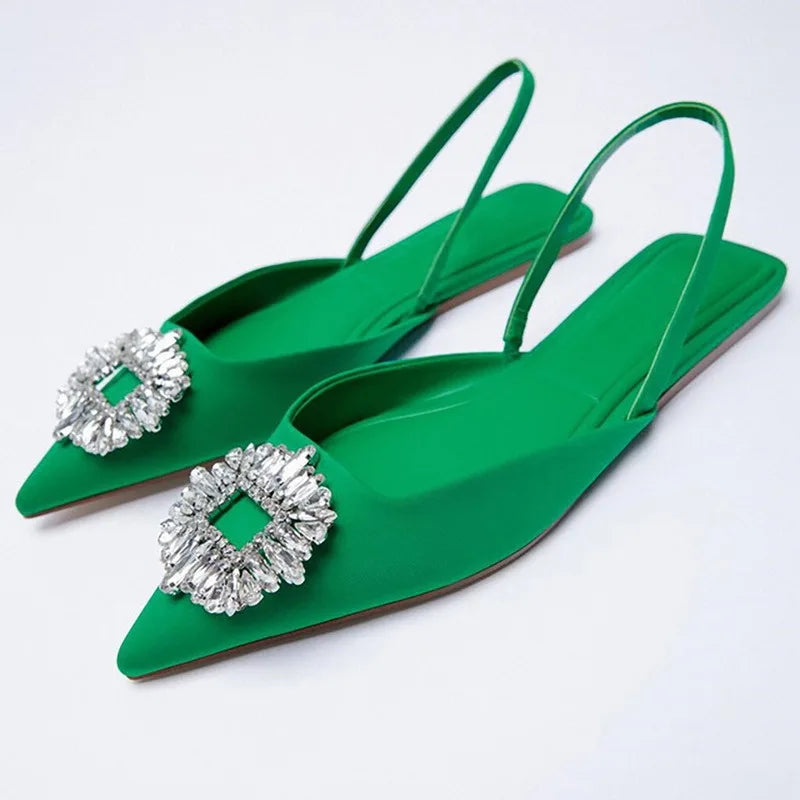 BUSY GIRL NM3001 New Arrival Women Pumps Pointed Toe Rhinestone Heel Sandals Wedding Bridal Shoes for Ladies