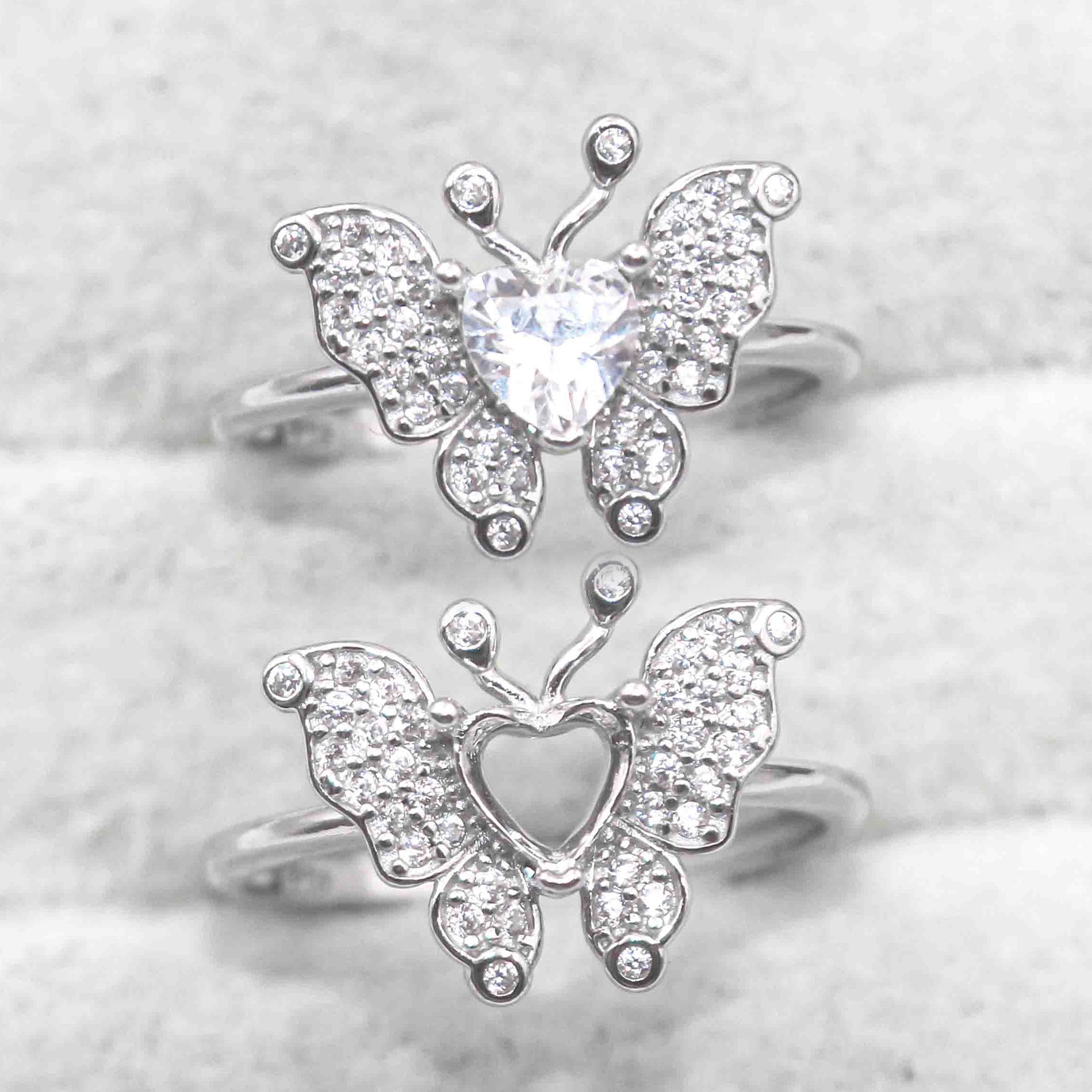 Sterling Silver 5*5mm Semi Mount Heart Shape Ring Empty Frame Blank Claws Setting S925 Base Without Center Stone for DIY Inlay