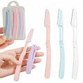 Portable Eyebrow Knife With Teeth 3pcs/box Mini Folding Eyebrow Trimmer Netted Blade Safety Mini Eyebrow Razor Hair Removal Tool