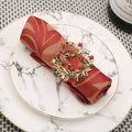 Ychon Hot Selling Christmas Napkin Rings Xmas Holder Gold Metal Wedding Napkin Ring Table Decoration