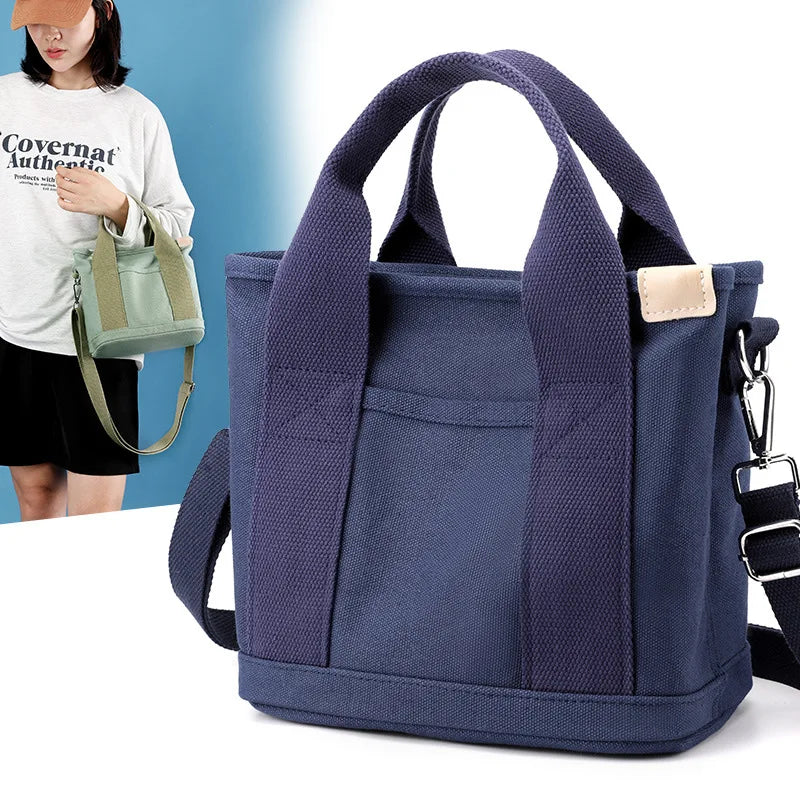 Cute Autumn Large Thick Canvas Bag with Strap Mini Summer Crossbody Beach Tote Bag for Women's Ladies Shoulder Purse