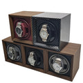 Popular Single Square MDF Wood Walnut Carbon Fiber Design Watch Automatic Running Winder Box
