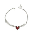 Hiphop Ghost Skull Hand PatchWork Chokers Necklaces for Women Men Red Heart Pendant Necklace Rock Jewelry