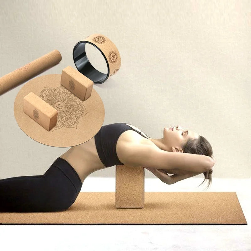 Eco Friendly Natural Rubber Yoga Mat Anti Slip Cork Yoga Mat Private Label Eco Friendly Fitness Exercise Cork Mat