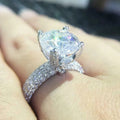 CAOSHI Dignified Style Imitated Diamond Engagement Rings for Bride High Quality Silver Plated Zircon 4 Claws Rings Women Jewelry