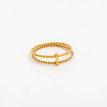 High End 18K PVD Gold Plated 2pc/set Dainty Rings Stainless Steel Jewelry Women Gift