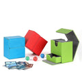 MIO Portable Premium Waterproof Leather Fluff Game Card Deck Box with Dice Drawer U-Shape Design for Easy Travel for Board Games