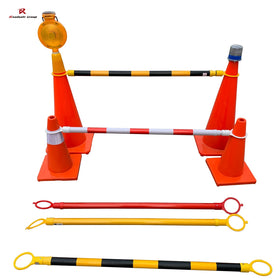 ABS Reflective Traffic Safety Sign Long 3meters Extendable Collapsible Connect Pole Road Cone Bar Traffic Cone Rod Tails