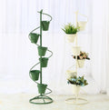 Rotating Powder Coated Metal Flower Rack Modern Luxury Style Multifunctional Floor Basin Rack Home Garden Indoor Outdoor Living