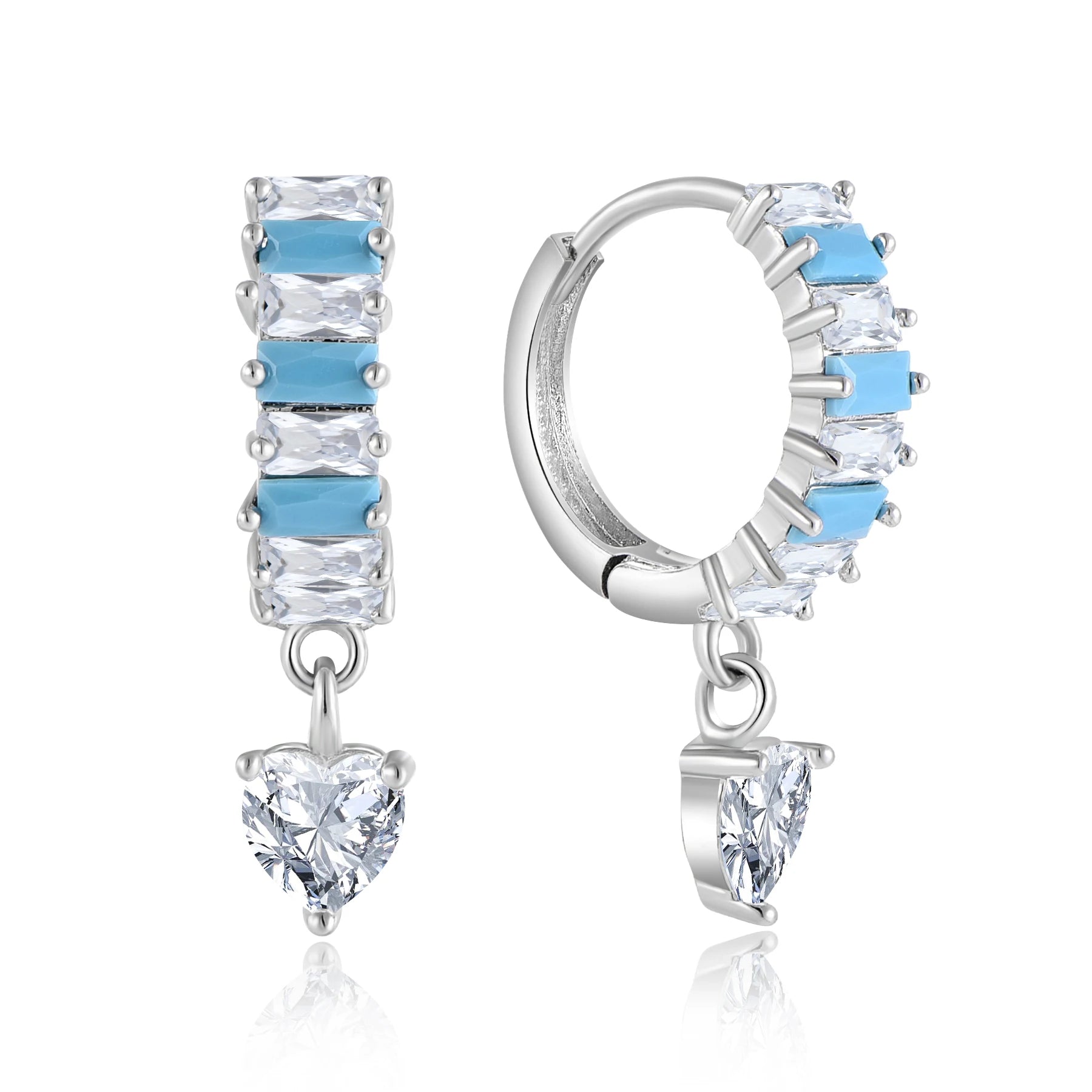 QX Custom OEM Women Fine Jewelry Luxury Elegant 925 Sterling Silver Zircon Hoop & Huggie Round Initial Earrings