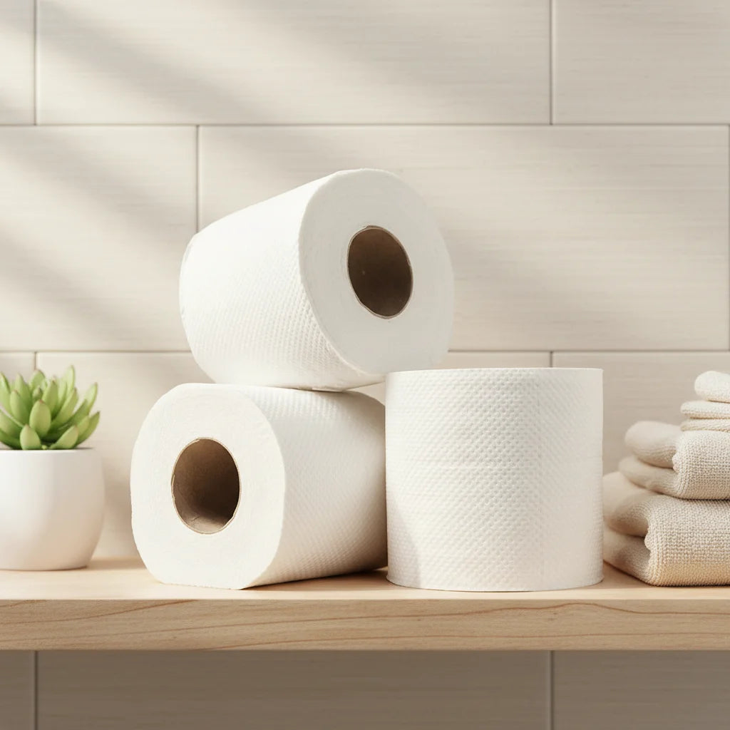 OEM Hot Sale Wholesale Custom Weight Embossing  1/2/3/4ply Biodegradable Flushable White Color Toilet Tissues