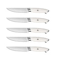 4.5 Inch Steak Knives with White ABS Handle 5cr15 Stainless Steel Serrated Knife Set Durable Metal Steak Knife Collection