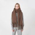 Women Solid Color Scarves Cashmere With Tassel Lady Winter Autumn Long Scarf Thick Warm Female Shawl