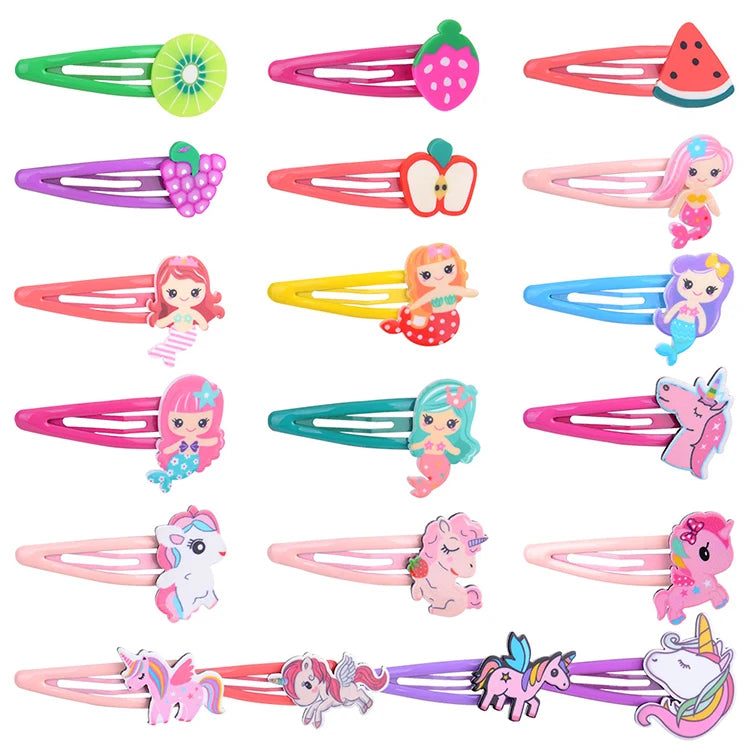 Cute Girl Cartoon Fruit Mermaid Hair Clips Sweet Style Plastic Headband Kids Accessories for Girls & Children
