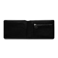 Thread Pattern Minimalist Slim RFID Blocking Polyester Lining Genuine Leather Card Holder Wallet for Men Short Bifold Wallet