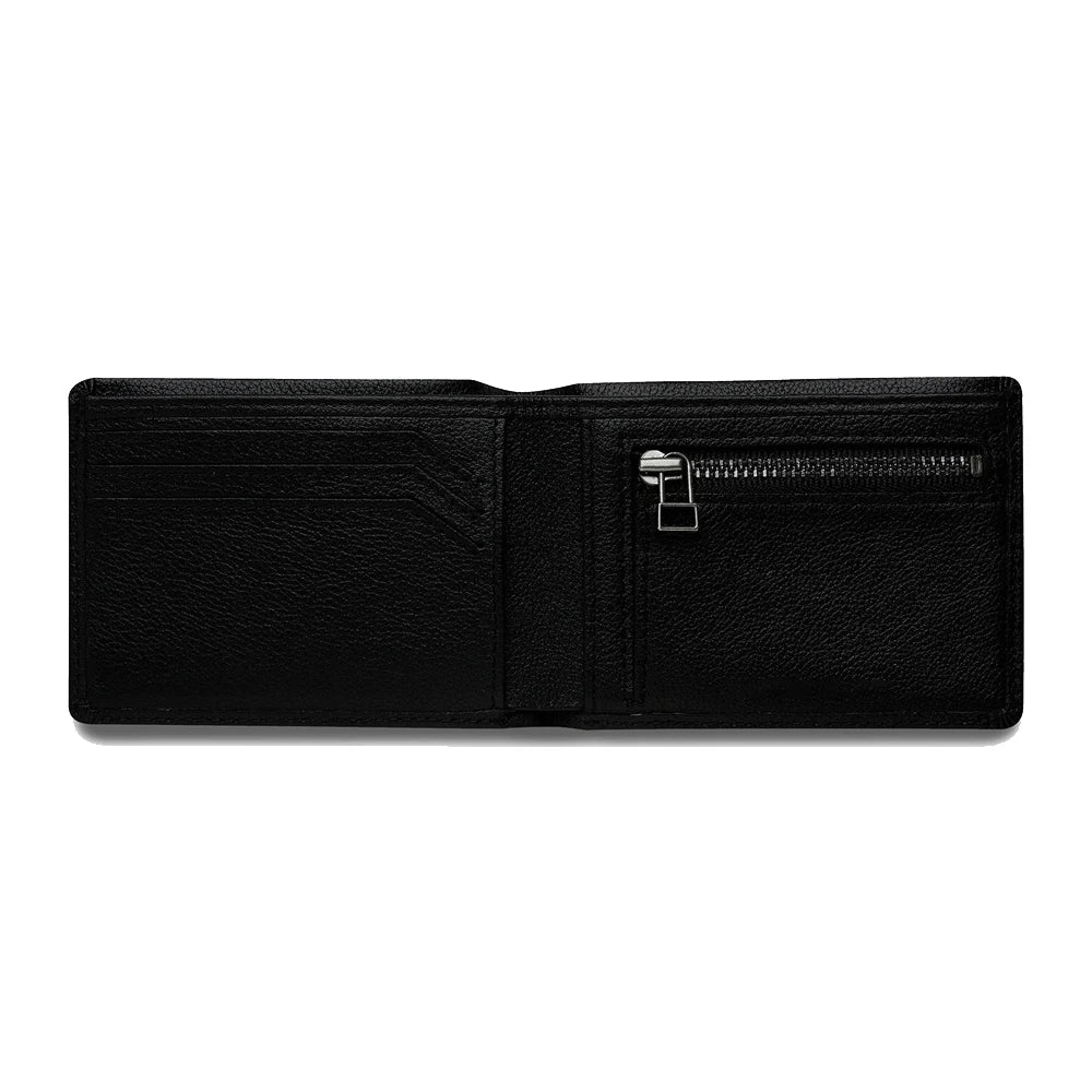 Thread Pattern Minimalist Slim RFID Blocking Polyester Lining Genuine Leather Card Holder Wallet for Men Short Bifold Wallet