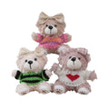 11cm Cartoon Brown Bear Doll Keychain Plush Teddy Bears Key Chains Couple Wedding Gift Pendant Stuffed Bow Sweater Bear Keychain