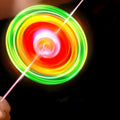 LED Flashing Pull String Flywheel Toy-Classic Glow-in-the-Dark Whistle Spinner for Kids