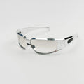 ShanHai Hot selling futuristic sci-fi bright silver sunglasses UV400 anti UV surround design cyberpunk retro trendy glasses