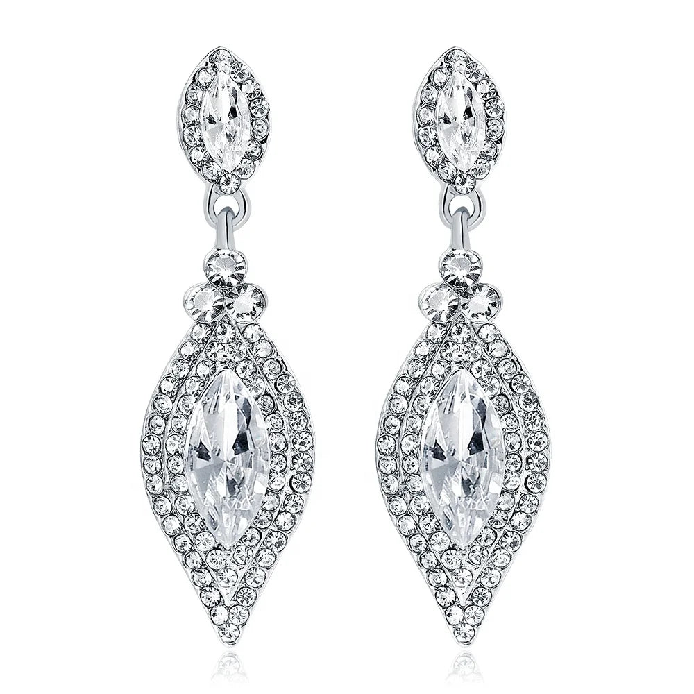 2024 New Unique Luxury Wedding  Earrings Bridal Wedding Accessories Crystal Dangle Earrings Fine Jewelry for Women Earring