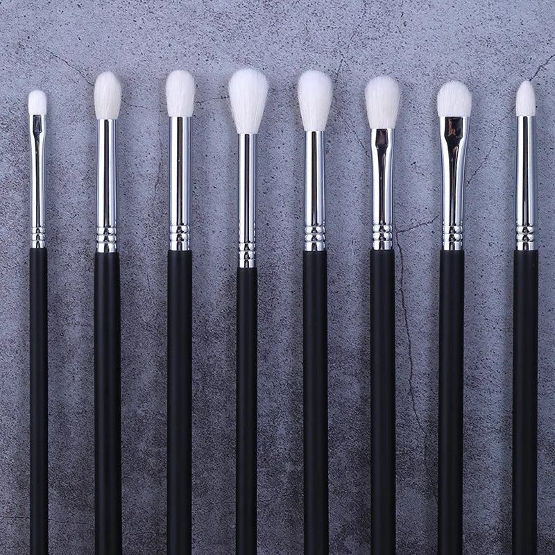 Professional 8pcs White Hair Eye Shadow Makeup Brush Set