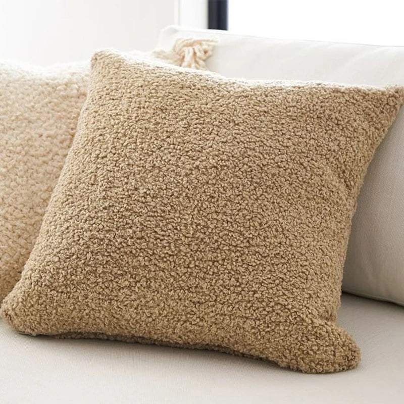 Amity Wholesale Modern Square Cushion Cover Plush Solid Throw Pillow Cover Decor Home Living Room Sofa