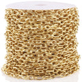 Tarnish Free Stainless Steel 3:1 Textured Round Oval Link Chain for Necklace & Bracelet DIY Making
