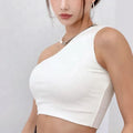 Custom Sexy One Shoulder Crop Tops for Women Ribbed Asymmetrical Sleeveless Slim Fit Party Clubwear Summer Tank Top MegaBDM