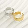 Customized Tendencias 18K Gold Plated Retro Style Stainless Steel Open Ring Waterproof Fashion Jewelry for Women