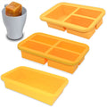 Food Freezer Container Freeze Soup Broth Sauce Ice Cube Tray Extra-Large 1-Cup Portions Silicone Freezing Tray With Lid