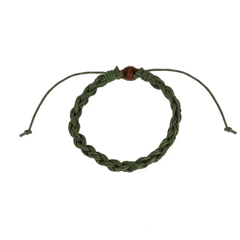 Hand Knitting Multi-layer Wax Rope Splice Braided Bracelet Charm Gifts KIB174
