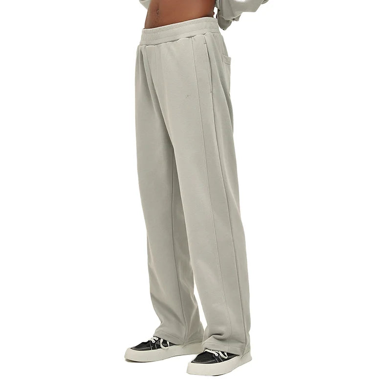 Custom Men's Wide Leg Sweat Pants Cotton French Terry Double Waist Straight Track Flared Sweatpants With Loose Fit MegaBDM