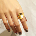 European American Ins New Fashionable Irregular Stacked Titanium Stainless Steel Jewelry 18k Gold-plated Color-preserving Ring