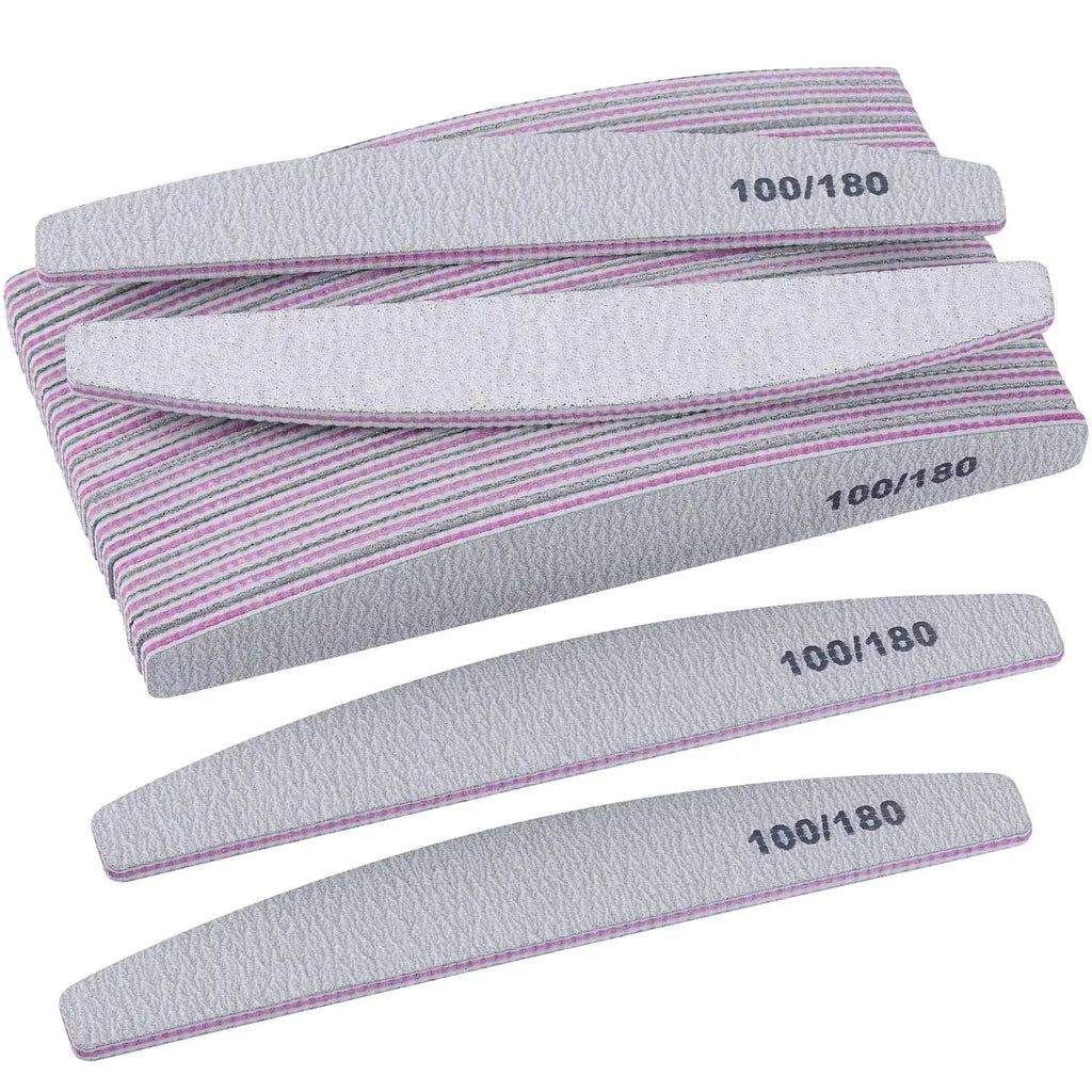 Nail File Professional Nail Files Reusable Double Sided Emery Board(100/180 Grit) Nail Styling Tools for Home and Salon