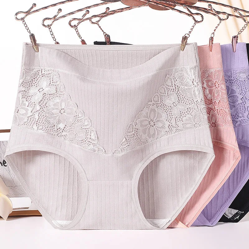 XL~6XL Plus Size Express Best Selling Europe Size Fat Women High Waist Lace Big Size Ladies Underwear