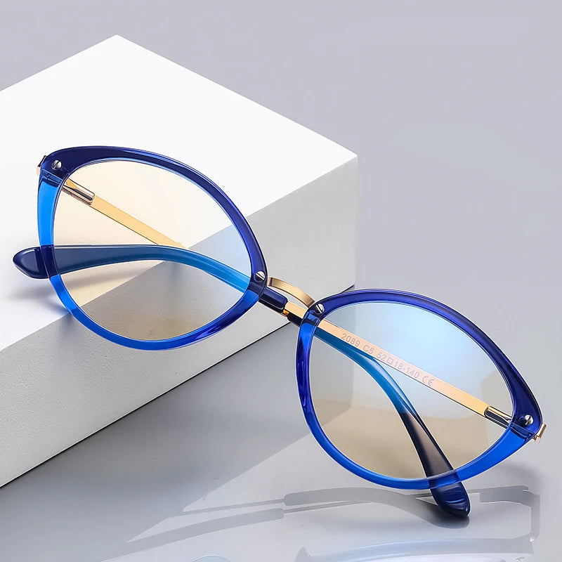 2089 Eyeglasses Frame Men Women Oval Small Glasses Spot Glasses Frame Blue Light Proof Transparent Black Frame