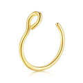 Hot Sale None Piercing Stainless Steel Faux Septum Nose Rings for Women Men Fake Fish Hook Nose Ring