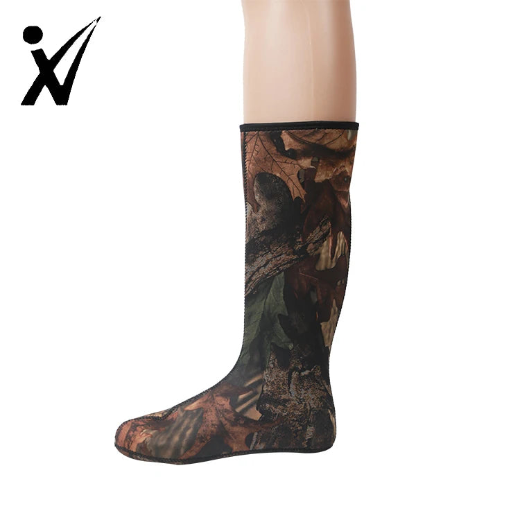 3MM Camouflage Neoprene Diving Socks Warm Deep Diving Snorkeling Waterproof Non-slip Wear-resistant Beach Socks for Adults