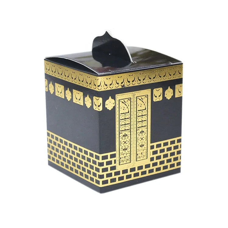 Eid Mubarak Ramadan Decorations Hajj Gold Foil Printing Islamic Gifts Kaaba Boxes