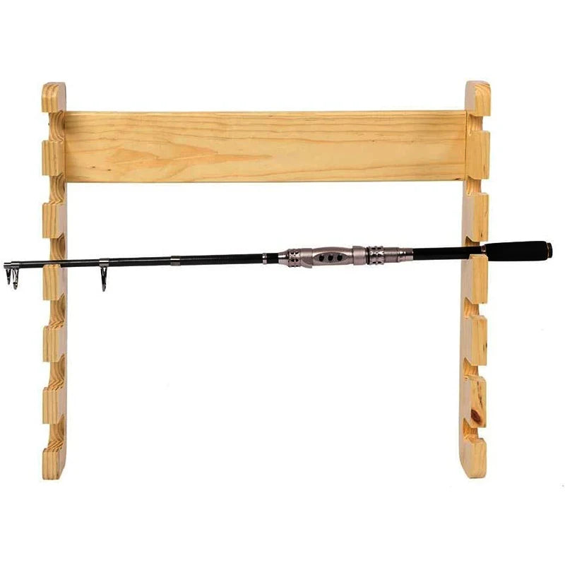 6 Fishing Rod Hold Easy Installation Wooden Fishing Rod Wall Racks