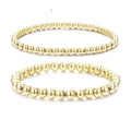 14k Gold Plated Copper Beaded Bracelet for Women Small Beads Fashion Elastic Bracelet