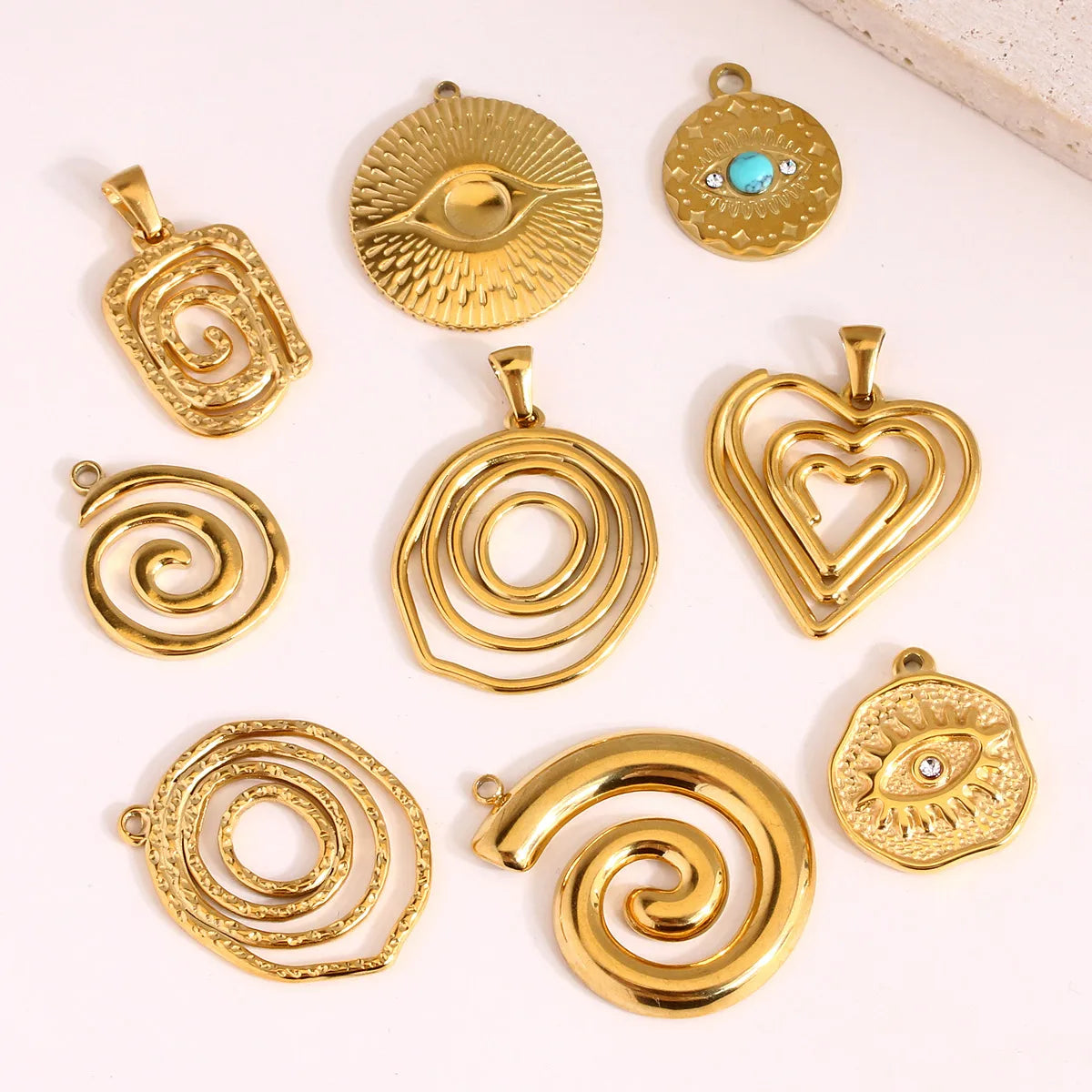 Jewelry Findings Components Hip Hop Pendant Gold Plated Jewelry Fine Pendants & Charms Stainless Steel Charms for Jewelry Making