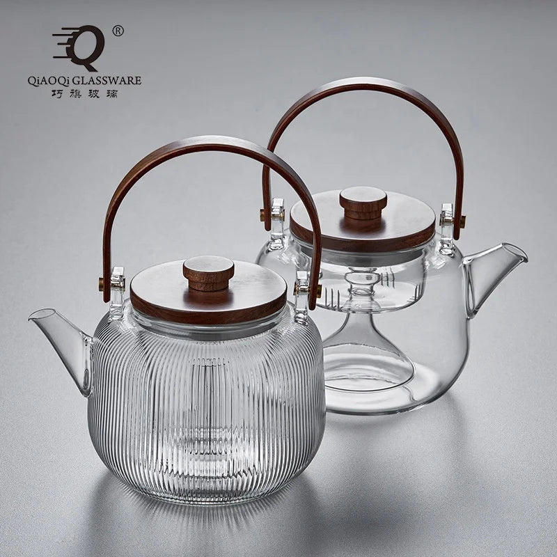 800ml High Borosilicate High Temperature Glass Teapot Flower Tea Brewer Electric Pottery Home Steam Boiling Tea Kettle