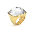 18k Gold Plated Transparent Ring Stainless Steel Rings Unisex Fashion Jewelry Charm Ring Unique Anillo Anel Rubi Anillos Mujer