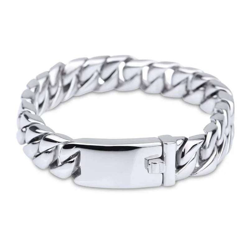 High Polish Simple Titanium Steel Bracelet Fashion Trend Men's Bracelet Thick Link Chain Stainless Steel Men Bracelet 2021
